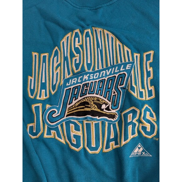 Vintage 1993 Banned Logo Jacksonville Jaguars Embroidered APEX ONE Sweatshirt - Picture 3 of 7